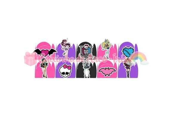 100 Forminhas / Toppers: Monster High