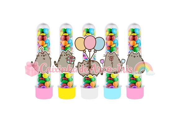 Tubetes com Apliques 3d: Gato Pusheen