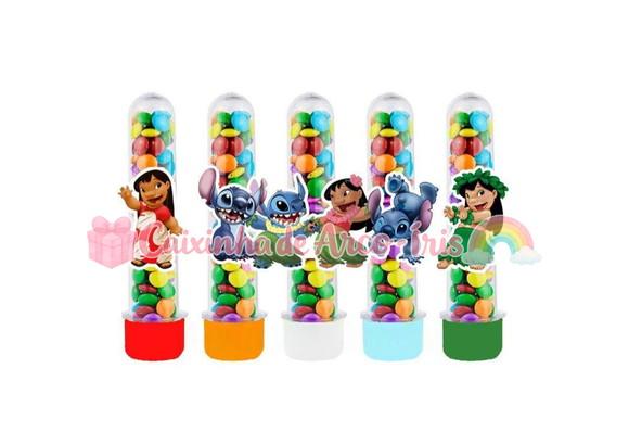 Tubetes com Apliques 3d: Lilo e Stitch
