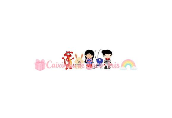 100 Mini Apliques 3,5cm: Mulan Cute