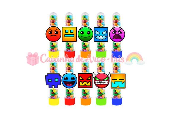 Tubetes com Apliques 3d: Geometry Dash