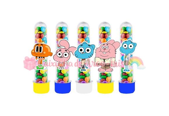 Tubetes com Apliques 3d: o Incrível Mundo de Gumball