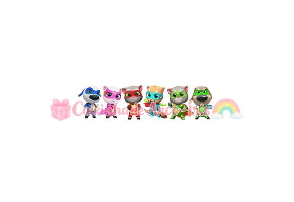 100 Mini Apliques 3,5cm: My Talking Tom Hero Dash