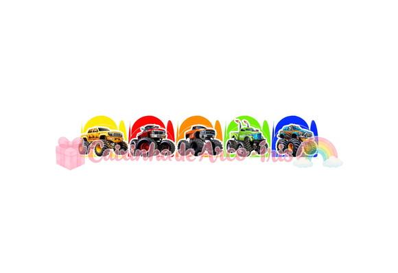 100 Forminhas / Toppers: Monster Trucks