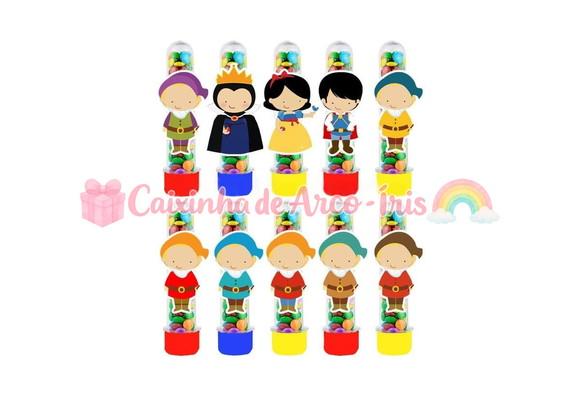 Tubetes com Apliques 3d: Branca de Neve Cute