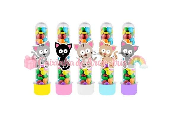 Tubetes com Apliques 3d: Gatinho