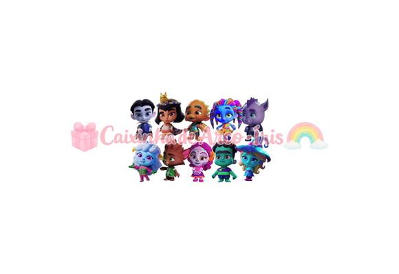 100 Mini Apliques 3,5cm: Super Monstros em Ação