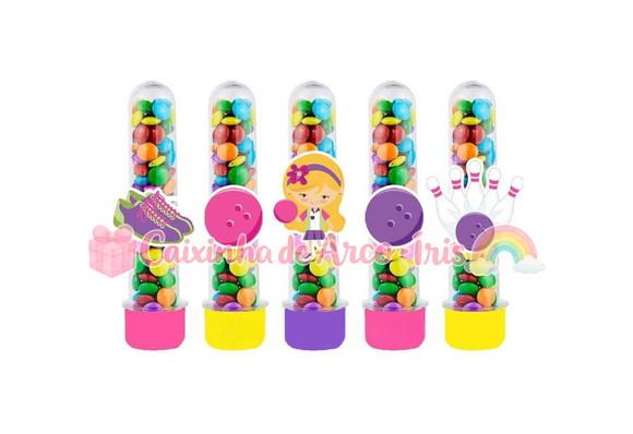 Tubetes com Apliques 3d: Boliche Menina
