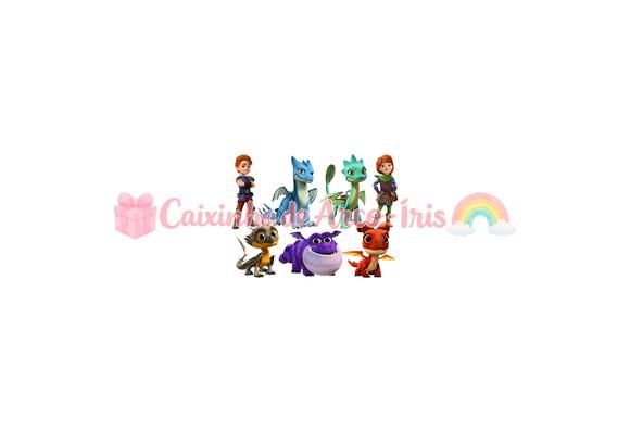 100 Mini Apliques 3,5cm: Dragões Equipe Resgate
