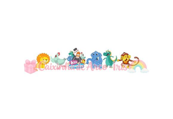 100 Mini Apliques 3,5cm: Mundo Bita e os Animais