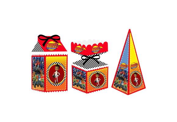 Caixa Milk / Meia Bala / Pirâmide Blaze The Monster Machines