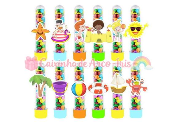 Tubetes com Apliques 3d: Mundo Bita Praia