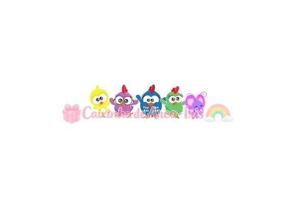 100 Mini Apliques 3,5cm: Galinha Pintadinha Mini