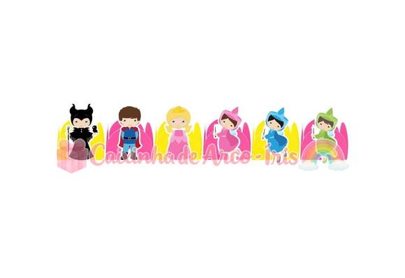 100 Forminhas / Toppers: Bela Adormecida Cute