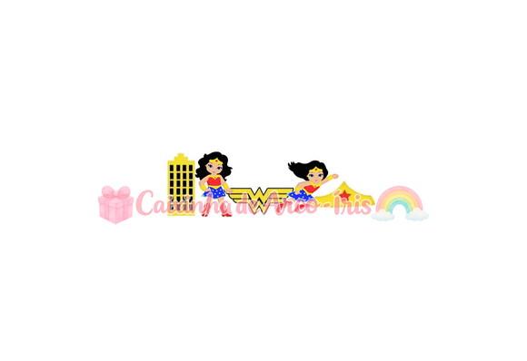 100 Mini Apliques 3,5cm: Mulher Maravilha Cute