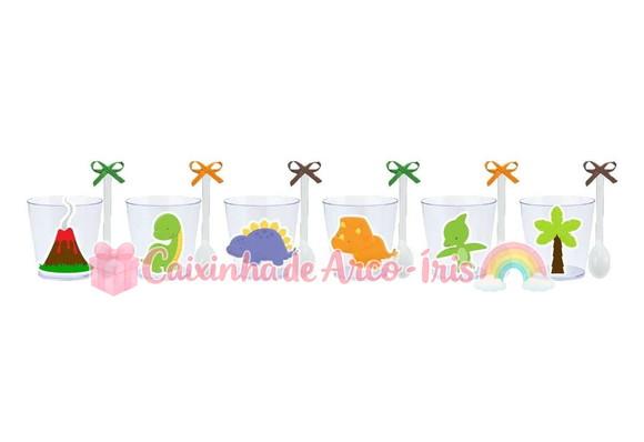 Copinhos com Colherzinhas: Dinossauros Cute