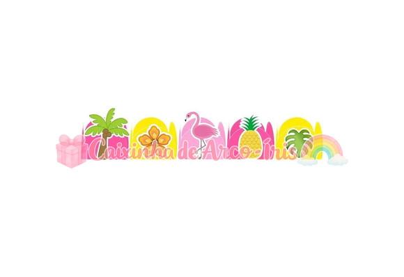 100 Forminhas / Toppers: Flamingo