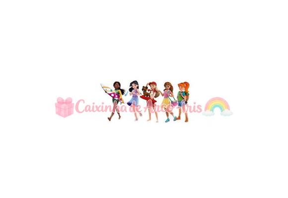 100 Mini Apliques 3,5cm: Lego Friends Meninas em Missão
