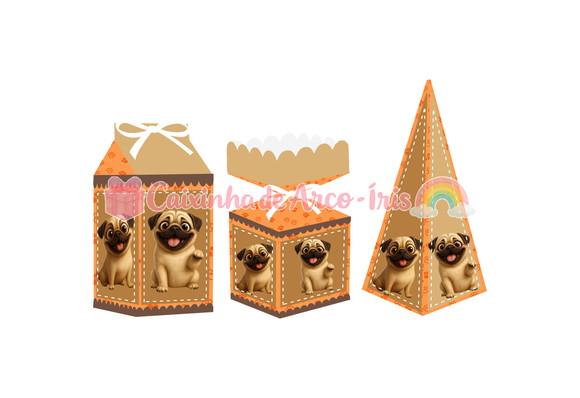 Caixa Milk / Meia Bala / Pirâmide - Pug