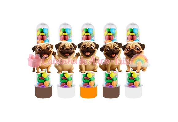 Tubetes com Apliques 3d: Pug