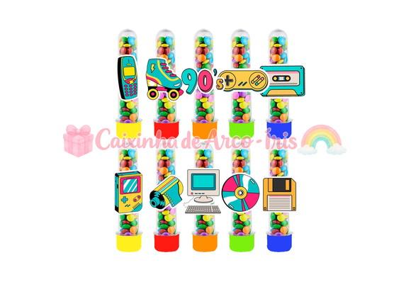 Tubetes com Apliques 3d: Anos 90