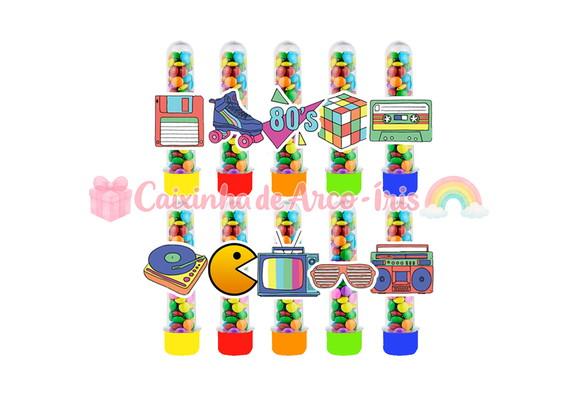Tubetes com Apliques 3d: Anos 80