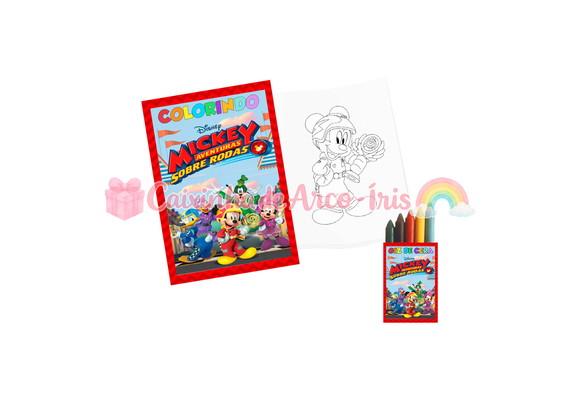 Livro de Colorir com Giz Cera - Mickey Aventuras Sobre Rodas