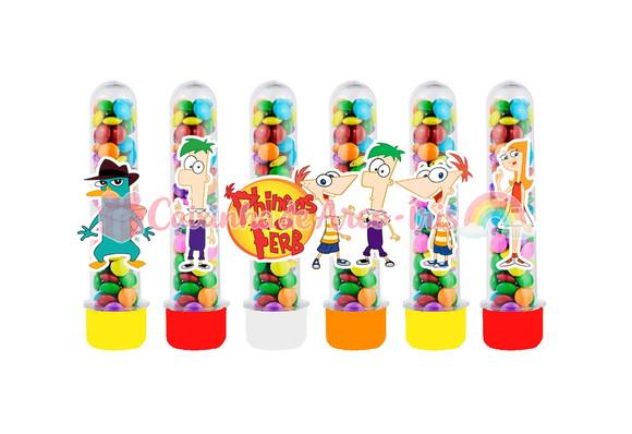 Tubetes com Apliques 3d: Phineas e Ferb