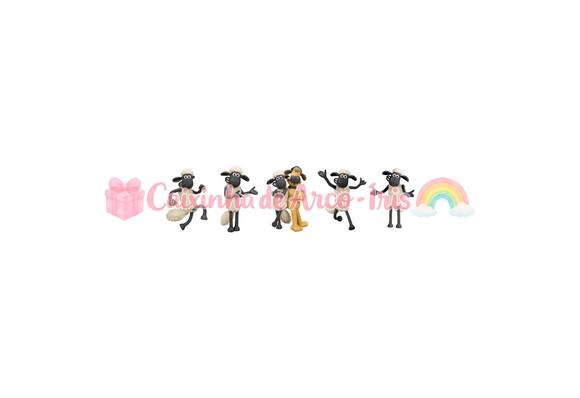 100 Mini Apliques 3,5cm: Shaun, o Carneiro