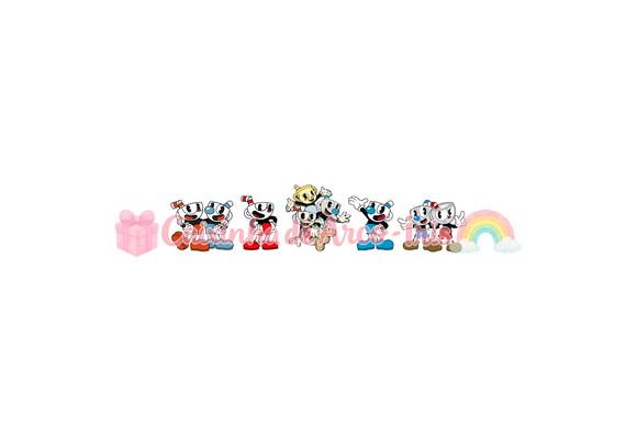 100 Mini Apliques 3,5cm: Cuphead