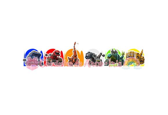 100 Forminhas / Toppers: Dinotrux