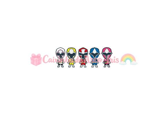 100 Mini Apliques 3,5cm: Power Rangers: Ninja Steel