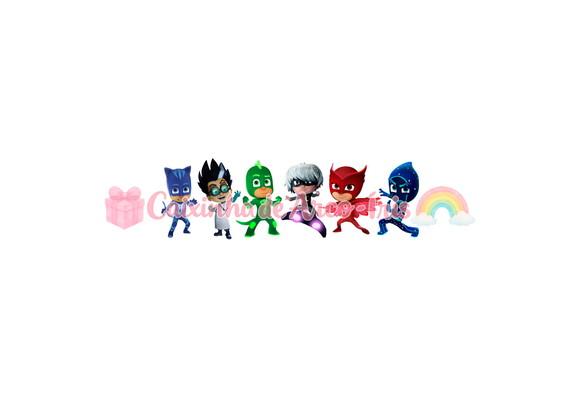 100 Mini Apliques 3,5cm: Pj Mask