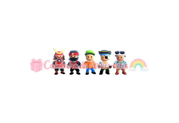 100 Mini Apliques 3,5cm: Stumble Guys