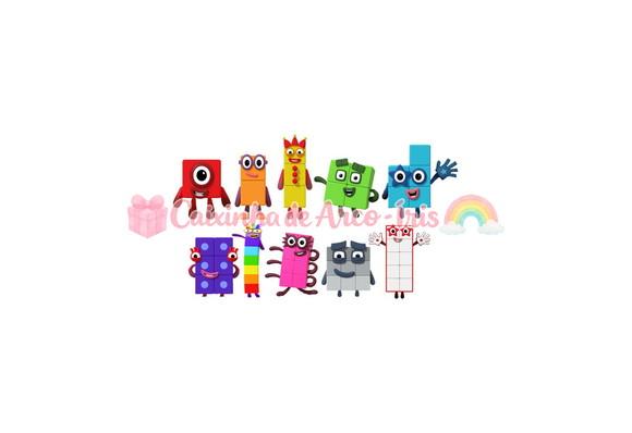 100 Mini Apliques 3,5cm: Numberblocks