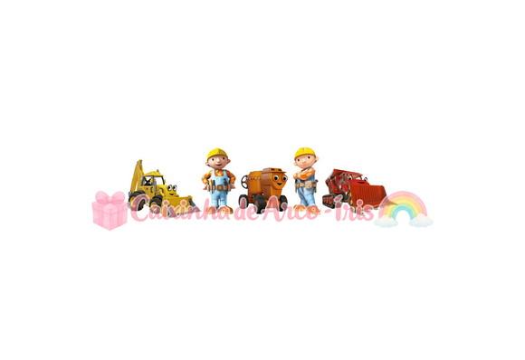 100 Mini Apliques 3,5cm: Bob, o Construtor