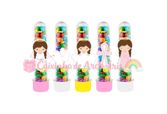 Tubetes com Apliques 3d: Batizado Menina