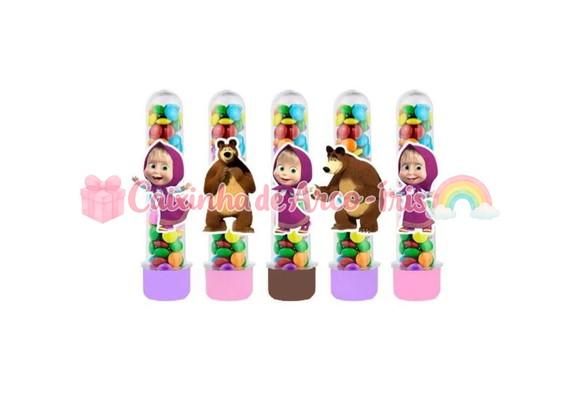 Tubetes com Apliques 3d: Marsha e o Urso