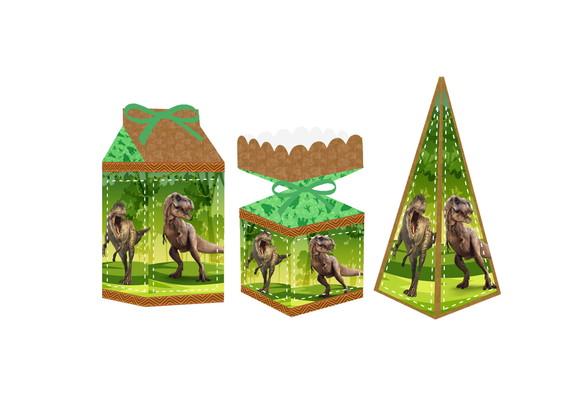 Caixa Milk / Meia Bala / Pirâmide - Dinossauros