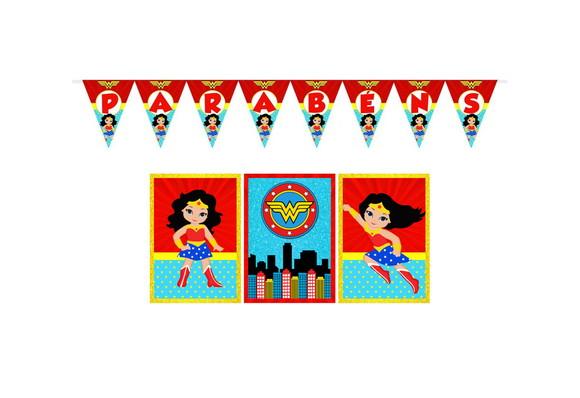 Bandeirola / Pôsteres - Mulher Maravilha Cute