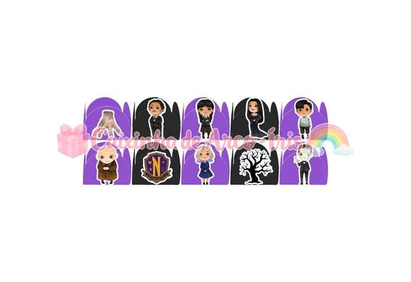 100 Forminhas / Toppers: Wandinha Addams Cute