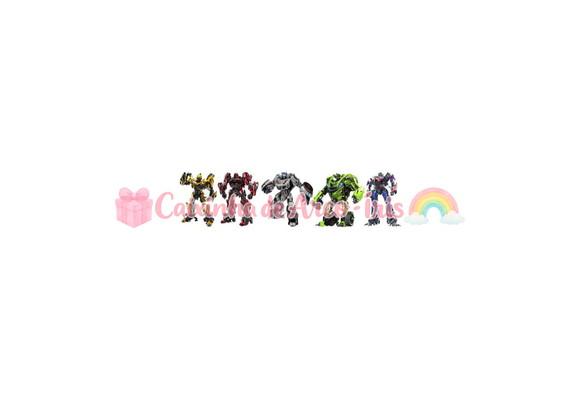 100 Mini Apliques 3,5cm: Transformers