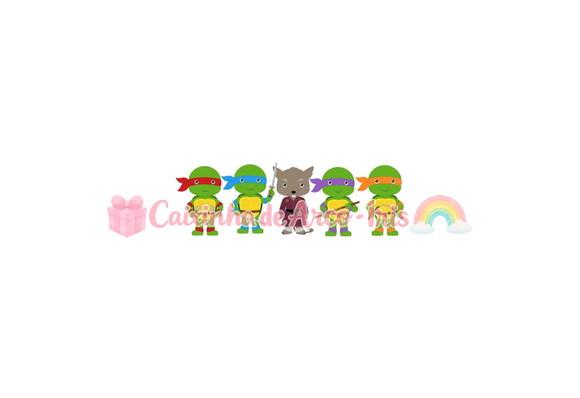 100 Mini Apliques 3,5cm: Tartarugas Ninja