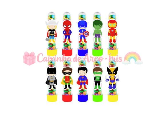 Tubetes com Apliques 3d: Super-heróis Cute