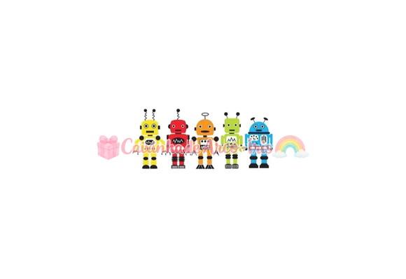 100 Mini Apliques 3,5cm: Robôs