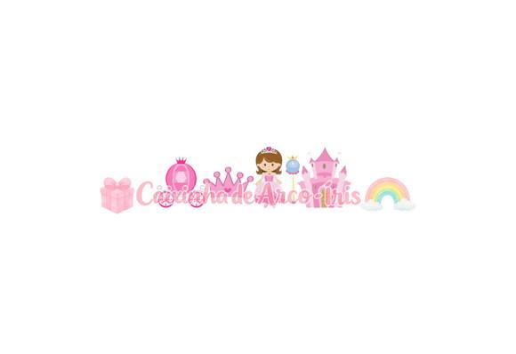 100 Mini Apliques 3,5cm: Princesa Realeza