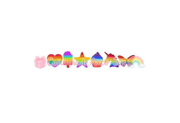 100 Mini Apliques 3,5cm: Pop It Fidget Toy