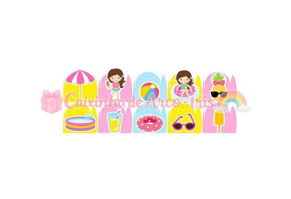 100 Forminhas / Toppers: Pool Party Menina
