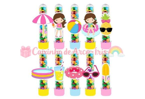 Tubetes com Apliques 3d: Pool Party Menina