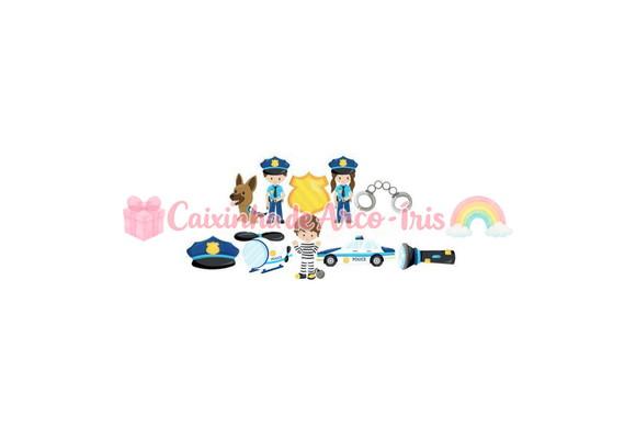 100 Mini Apliques 3,5cm: Policial
